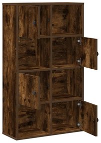 füstös tölgy színű szerelt fa könyvszekrény 60x24x101,5 cm