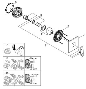 GROHE 24061000 - EUROCUBE zuhanycsaptelep, fényes króm