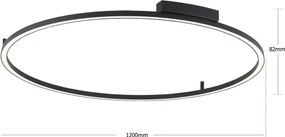 Brilagi - LED dimmelhető világítótest PORTOFINO LED/85W/230V átm. 120 cm fekete + távirányító