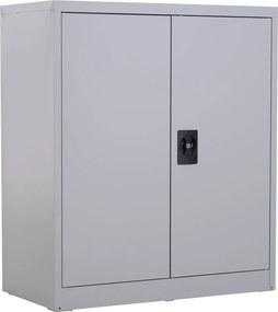 Vinsetto Mobil Szekrény Állítható Polc Biztonsági Zárral Otthoni Irodához, Garázshoz Acél 80x40x92.5cm Szürke | Aosom