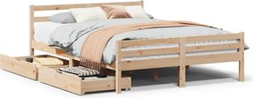 vidaXL tömör fenyőfa ágy matrac nélkül 135 x 190 cm