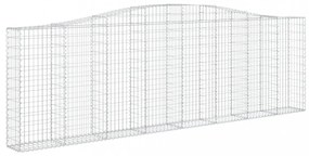 vidaXL 3 db íves horganyzott vas gabion kosár 400x30x120/140 cm
