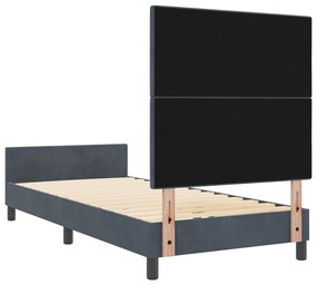 Ágykeret Sötétszürke színben, 100x200 cm, Velúrból készült