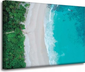 Vászonkép Víz Hullámok Tengerpart Fák Természet 70x50 cm