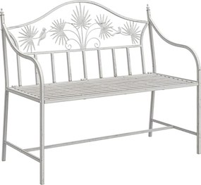 vidaXL Kerti pad Antik fehér 104 x 52,5 x 89 cm Acél