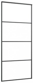 fekete alumínium és ESG üveg tolóajtó 90 x 205 cm