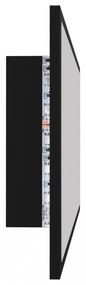 fekete akril LED-es fürdőszobai tükör 100x8,5x37 cm