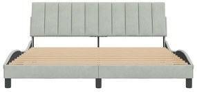 világosszürke bársony ágykeret matrac nélkül Hanko 180 x 200 cm