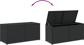 vidaXL fekete polyrattan kerti tárolóláda 283 L