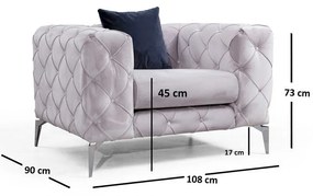 Világosszürke fotel Como – Artie