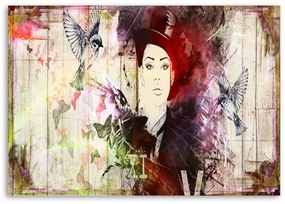 Gario Vászonkép Lány kalapban Méret: 100 x 70 cm