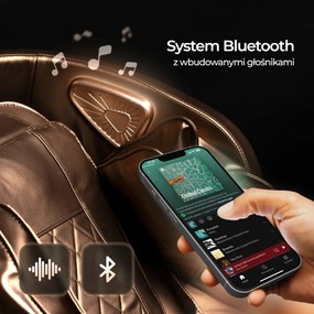 Fotel Masujący VX MAX Brązowy Ekoskóra Angielskie Menu