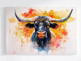 Poszter Bika Akvarell Wall Art Színes Portré Művészet 60x40