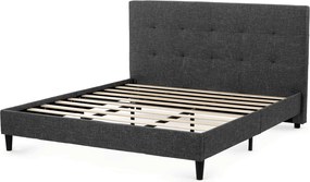 Kárpitozott franciaágykeret szürke szövet – BED-M180