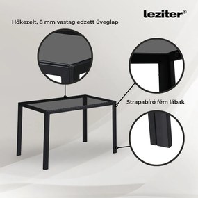 Treva 4+1 étkező garnitúra fekete-szürke