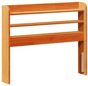 viaszbarna tömör fenyőfa fejtámla polcokkal 90 cm