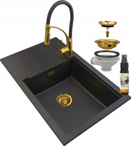 Gránit Mosogató Arany Szifon Arany Csaptelep Nexo Louis