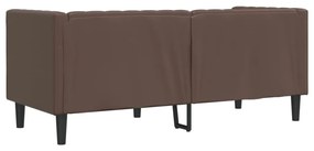 vidaXL 2 személyes barna műbőr Chesterfield kanapé