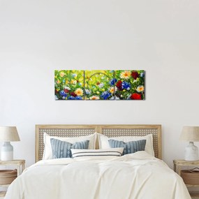 Vadvirágok képe (órával) (90x30 cm)
