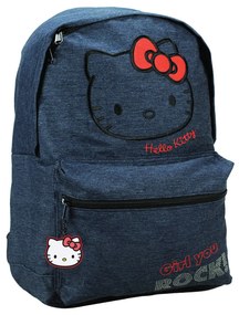 Hello Kitty Denim iskolatáska, táska 39 cm