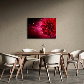 Piros virágok képe (üvegen) (70x50 cm)