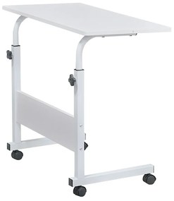 Állítható laptop asztal - Fehér/Fa