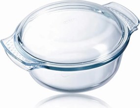Hőálló üveg edény kerek fedéllel Pyrex sütőhöz 5,1l