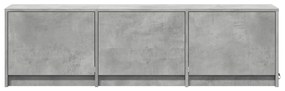 betonszürke szerelt fa TV-szekrény LED-ekkel 140 x 34 x 40 cm