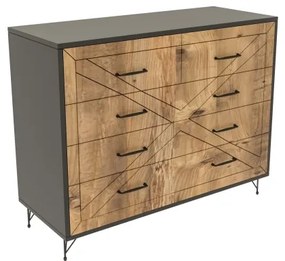 COMFORT komód 100x80 cm barna/fekete