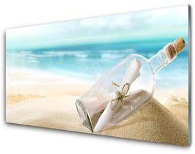 Akrilüveg fotó Beach Bottle Art Letter 125x50 cm