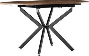 Kihúzható étkezőasztal, sötét tölgy/fekete, 100x100-140x75 cm, ABERO TYP 1