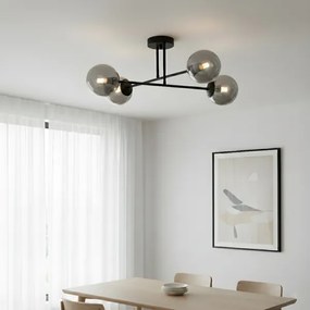 Brilagi - MALIVA felületre szerelhető csillár 4xE14/15W/230V fekete/füstszínű