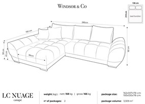 Nuage palackzöld kinyitható sarokkanapé bársony kárpittal, bal oldali - Windsor &amp; Co Sofas