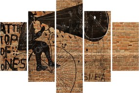 Kép - Férfi kerékpáron Banksy stílusában (150x105 cm)
