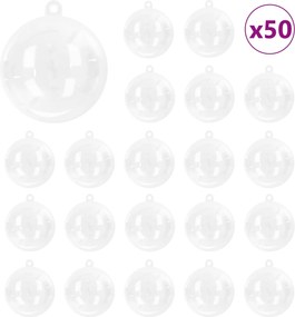 vidaXL Karácsonyi Díszgömb Készlet 50 pcs Átlátszó Ø 5 cm