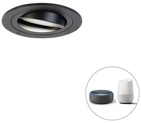 Okos beépíthető spotlámpa fekete, Wifi-vel GU10 - Rondoo