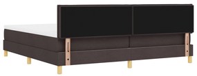 Boxspring ágy matraccal Sötétbarna 200x200 cm Szövet