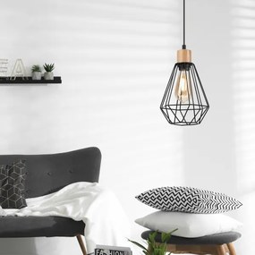 Brilagi - Csillár zsinóron WOODY BASKET 1xE27/60W/230V tölgy