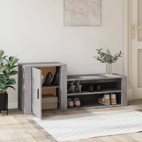 szürke sonoma színű szerelt fa cipősszekrény 130 x 35 x 54 cm