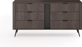 Edrin komód 163 cm fiókokkal - dunin tölgy / fekete