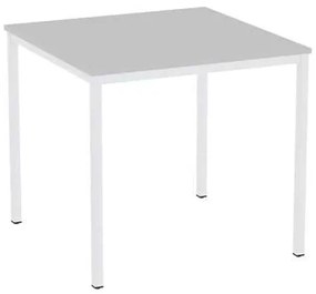 Versys étkezőasztal, fehér RAL 9003 színű lábazattal, 80 x 80 x 74,3 cm, világosszürke