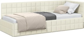 vidaXL Sarokágy keret fejtámlával Krém 80 cm x 200 cm Bársony