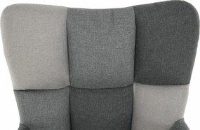 Dizájnos forgó fotel, patchwork/fekete, KOMODO