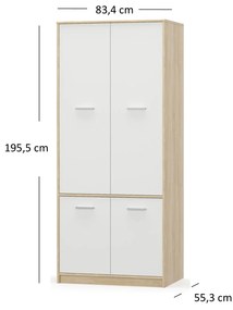 Ruhásszekrény Terrell (szonoma tölgy + fehér). 1053289