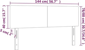 krémszínű műbőr LED-es fejtámla 144 x 5 x 78/88 cm