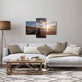 A móló, a strand és a tenger képe (90x60 cm)