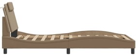 vidaXL cappuccino színű ágykeret Viana LED-ekkel matrac nélkül 100 x 200 cm