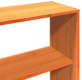 viaszbarna tömör fa könyvespolcos ágy matrac nélkül 200 x 200cm