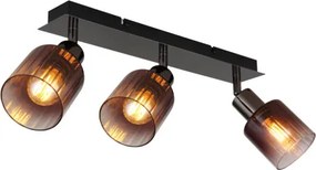 Globo 54313-3 Spotlámpa fém fekete-króm, réz színű/átlátszó színátmenetes üveg búra, HxSzxM: 400x80x180mm, 3x E14 40W 230V izzók nélkül