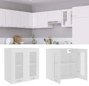 “Lyon” fehér szerelt fa függő üvegszekrény 60 x 31 x 60 cm